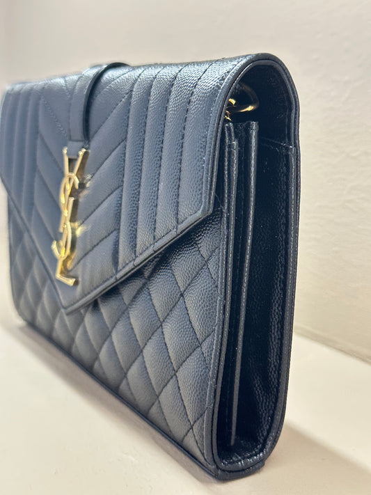 SAINT LAURENT ENVELOPE SMALL WALLET ON CHAIN