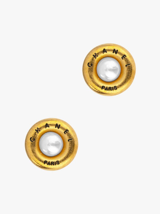 Chanel round pearl earrings